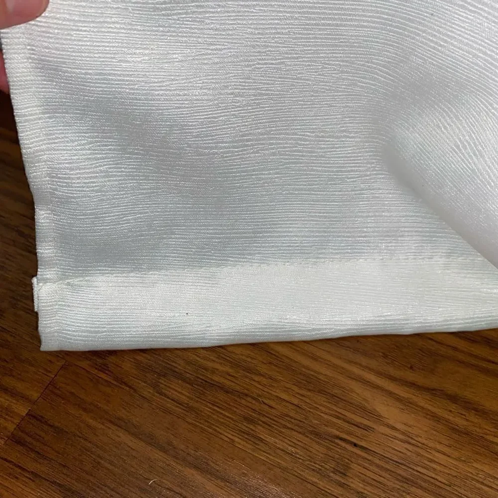 Textured 2 panel curtains bright white sz 82” length